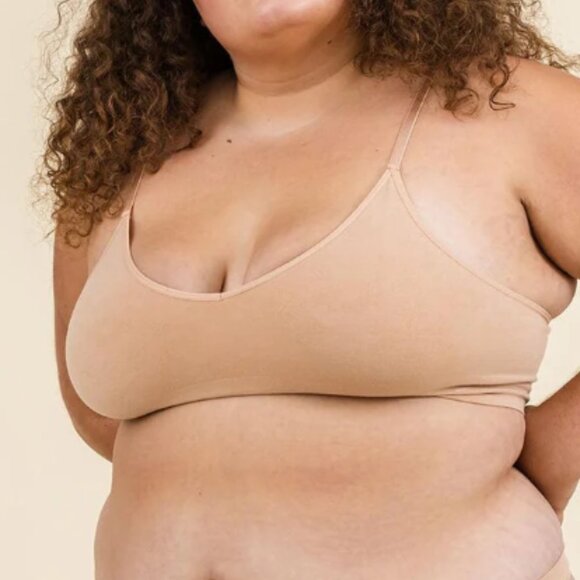 81% Merino Wool BRANWYN Essential Bralette in Light Nude Size XL - Picture 2 of 6